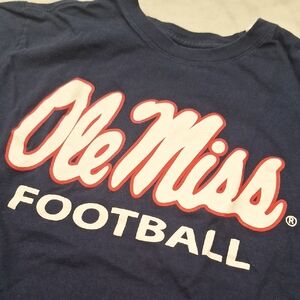 Nike Ole Miss‎ Navy Blue Football T-Shirt Sz Med Good Used Condition Rebels